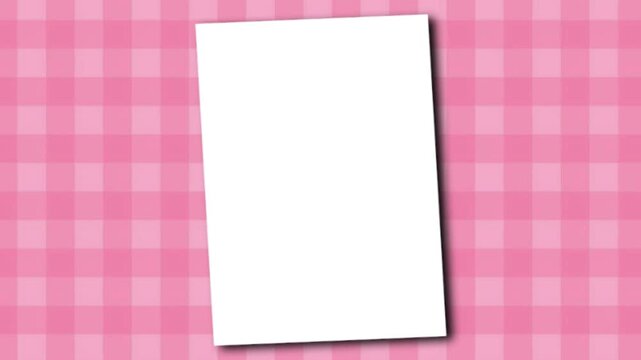 Animated White Envelope on Pink Pattern Background. Valentine&rsquo;s Day Stop Motion 4K Video