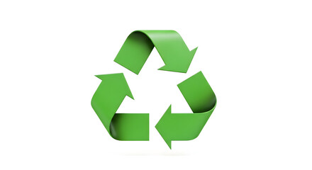 Fototapeta premium Recycling symbol with green arrows forming a circular pattern.