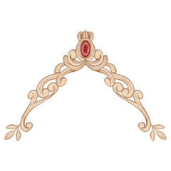 Ornate Golden Tiara with Red Gemstone © elsabenaa