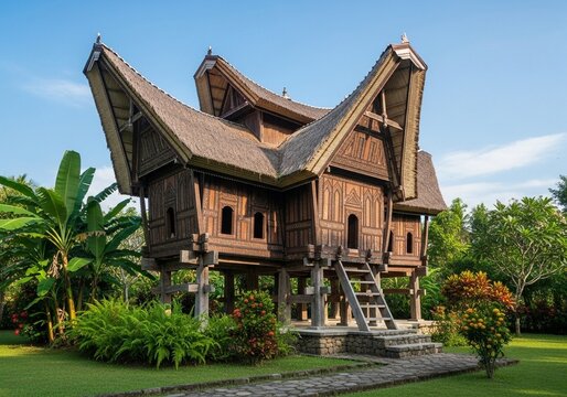 Traditional Tongkonan House of Toraja People in South Sulawesi Indonesia