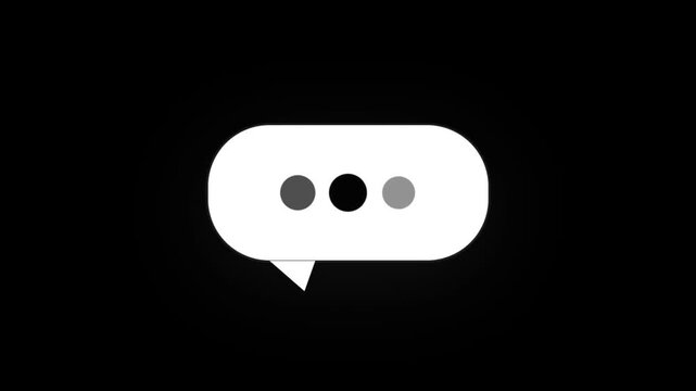 Simple Style Thought or Speech Bubble Animation. Typing or Thinking Dots, Circles Loading Animation 4k Stock Video