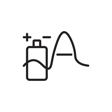 Peak shaving icon. Energy demand management, representing battery storage discharge, load leveling hardware, power grid optimization, electrical cost reduction, and industrial energy engineering.