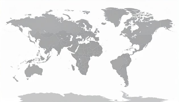 "World Map with Shaded Countries Highlighting Africa and Middle East Regional Emphasis"