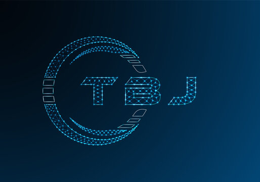 TBJ low poly letter logo vector design. TBJ lower poly logo design. Low poly logo.