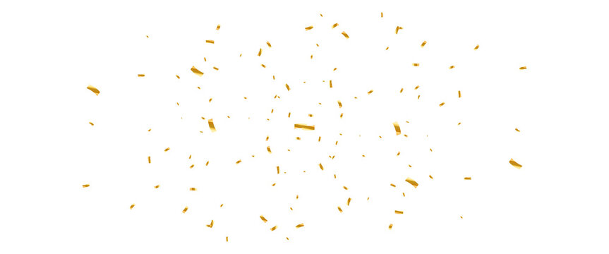 Gold Color Confetti. PNG illustration of festive confetti background 