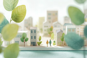 高齢者に優しい安心安全な街づくり風景
