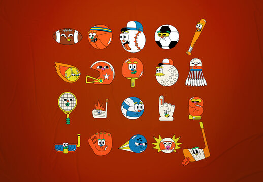 Colorful & Playful Sport Illustration Set