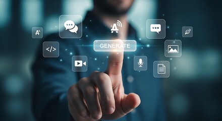 Fototapeta premium AI Generate Button Interface