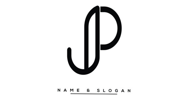 JP, PJ Abstract Letters Logo Monogram