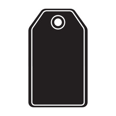 Modern black price tag with white outline on clean background