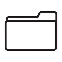 Simple black folder icon on white background for organization and storage