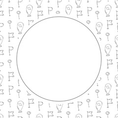 hand drawn map pins location circle frame background