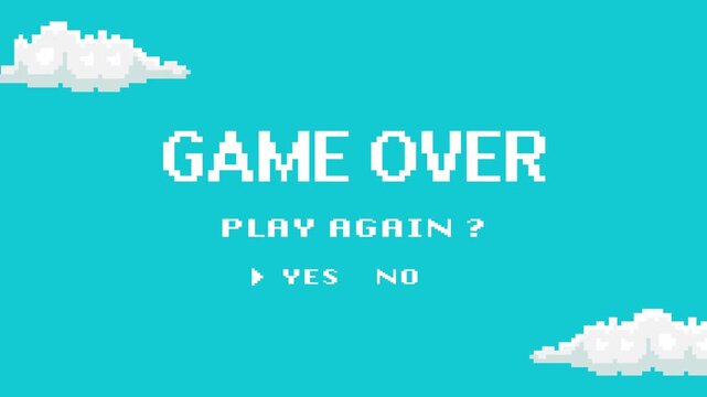 Retro Game over interface animation