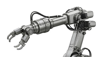 Fototapeta premium Industrial robotic arm with claw hand