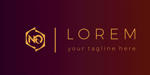 Linked or connected design logo with initial letters NO