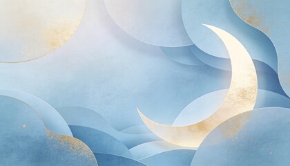 Abstract Ramadan Background with Soft Crescent Shapes