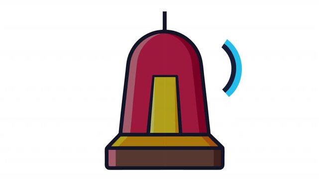 Alarm bell. Alarm animation, alpha channel. Cartoon