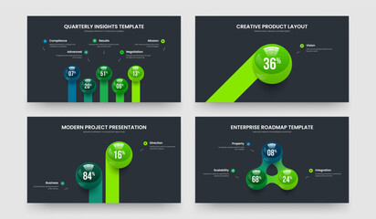 Elegant Briefing Five One Two Three Element Graph Slide Design Vector Illustration Set. Modern Analysis 5 1 2 3 Step Chart Presentation Layout Bundle.