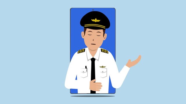 Smartphone With Male Pilot Animation Video 4K suitable for your project needs