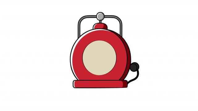Retro Fire Alarm. Safety Notification Device Animation, Alpha Channel. Cartoon