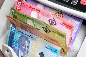 Namibian Dollars in the counting machine
