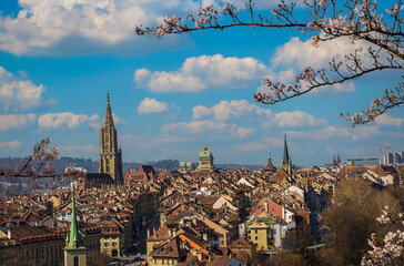 Panoramic view of spring time at Bern Old Town, Switzerland