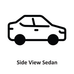 Obraz premium Side View Sedan Vector icon which can easily modify or edit