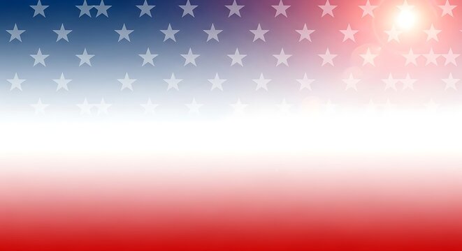 Patriotic USA flag background with stars and red white blue gradient for 4th of July and Independence Day