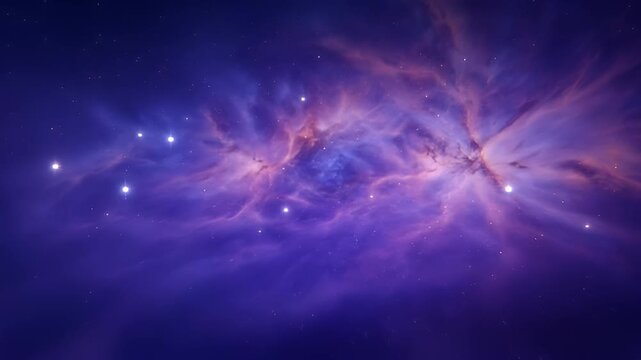 Spectacular cosmic nebula with vibrant colors, celestial dust, and scattered stars