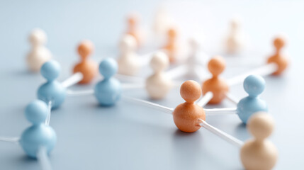 Obraz premium Interconnected: Abstract representation of a connected network, showing the power of collaboration and unity within a system.