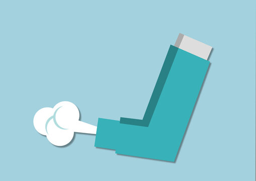 Asthma inhaler, illustration