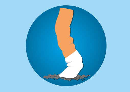 Cigarette stub, illustration