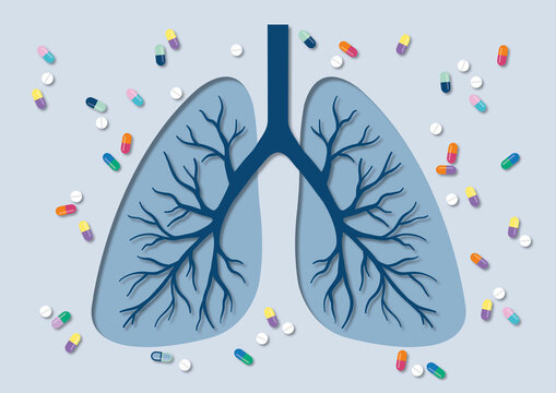 Lung medication, conceptual illustration
