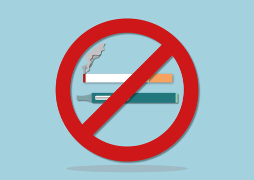 No vaping or smoking sign, illustration
