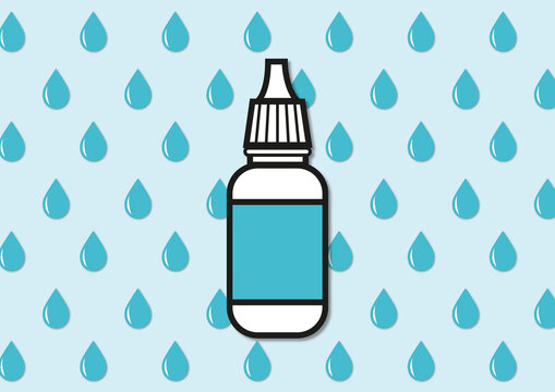Bottle of eye drops, illustration