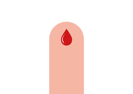 Finger prick blood test, conceptual illustration