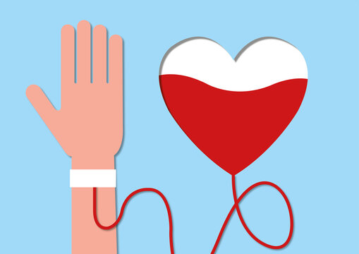 Blood transfusion, conceptual illustration