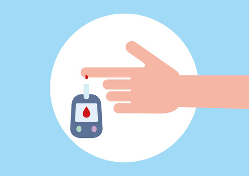 Diabetes blood test, illustration