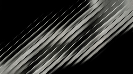 Obraz premium Grainy ribbed abstract diagonal lines texture background dark gray and black monochrome pattern digital art