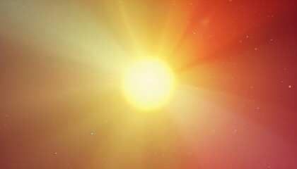 Obraz premium Bright sun with glowing rays on a colorful sky background