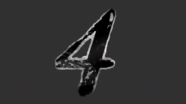 A black and white animated peeling sticker in a grunge printed style with roughened torn paper edges.
