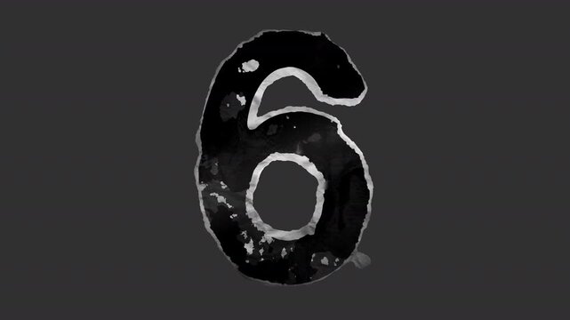 A black and white animated peeling sticker in a grunge printed style with roughened torn paper edges.
