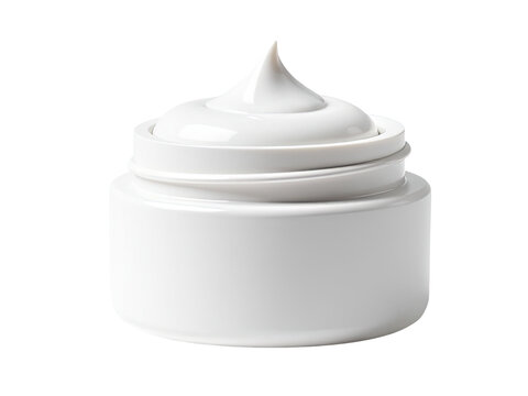 Close-up of a jar of cream on a white surface, ideal for beauty or food-related content