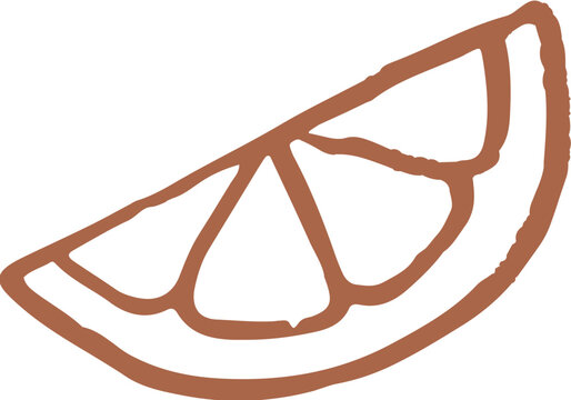 Simple hand drawn lemon slice retro vector illustration. Cafe, patisserie and bakery vintage doodles series.