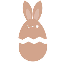 Brown Easter Egg Bunny Illustration