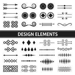 Obraz premium A collection of black and white design elements for graphic projects