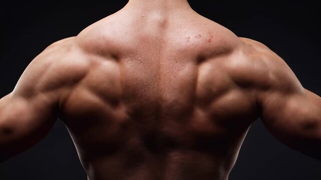 Muscular Male Back Displaying Strength and Definition.