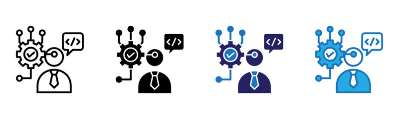 Code Icon Multi Style Vector Illustration