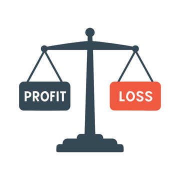 sale on scale profit and loss vector icon