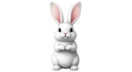 Fototapeta premium Easter bunny standing on transparent background isolated on transparent background